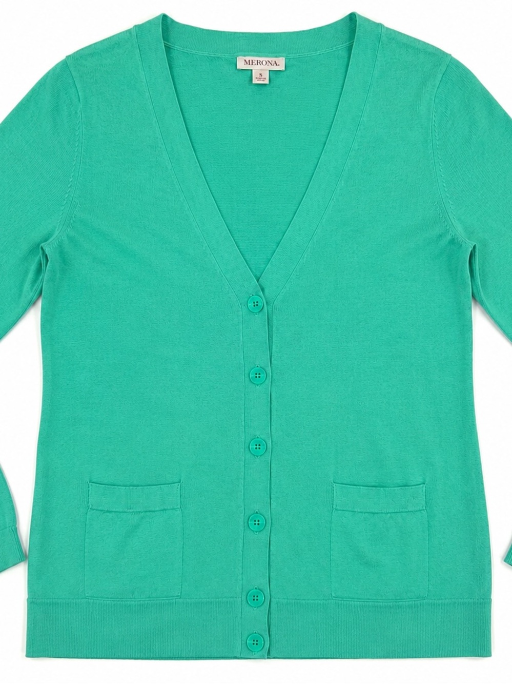 Merona Teal V-Neck Button Front Cardigan